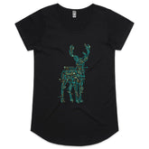 Electric Deer Womens Scoop Neck T-Shirt