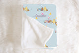 Kids Personalised Winnie the Pooh Bear Throw Blanket