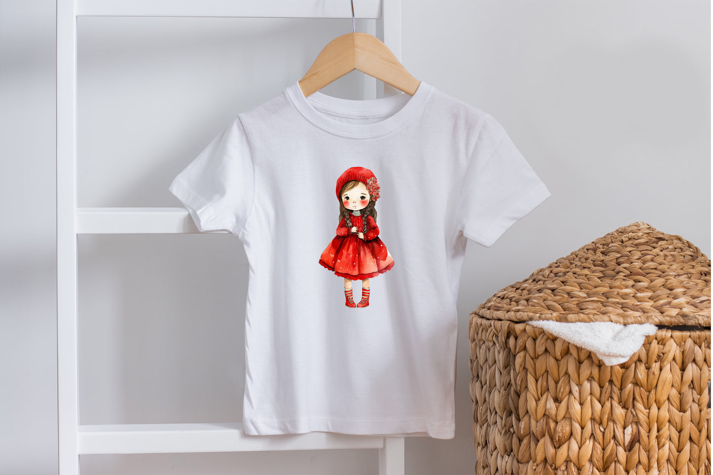 Red Girl Unisex Kids Youth Crew T-Shirt
