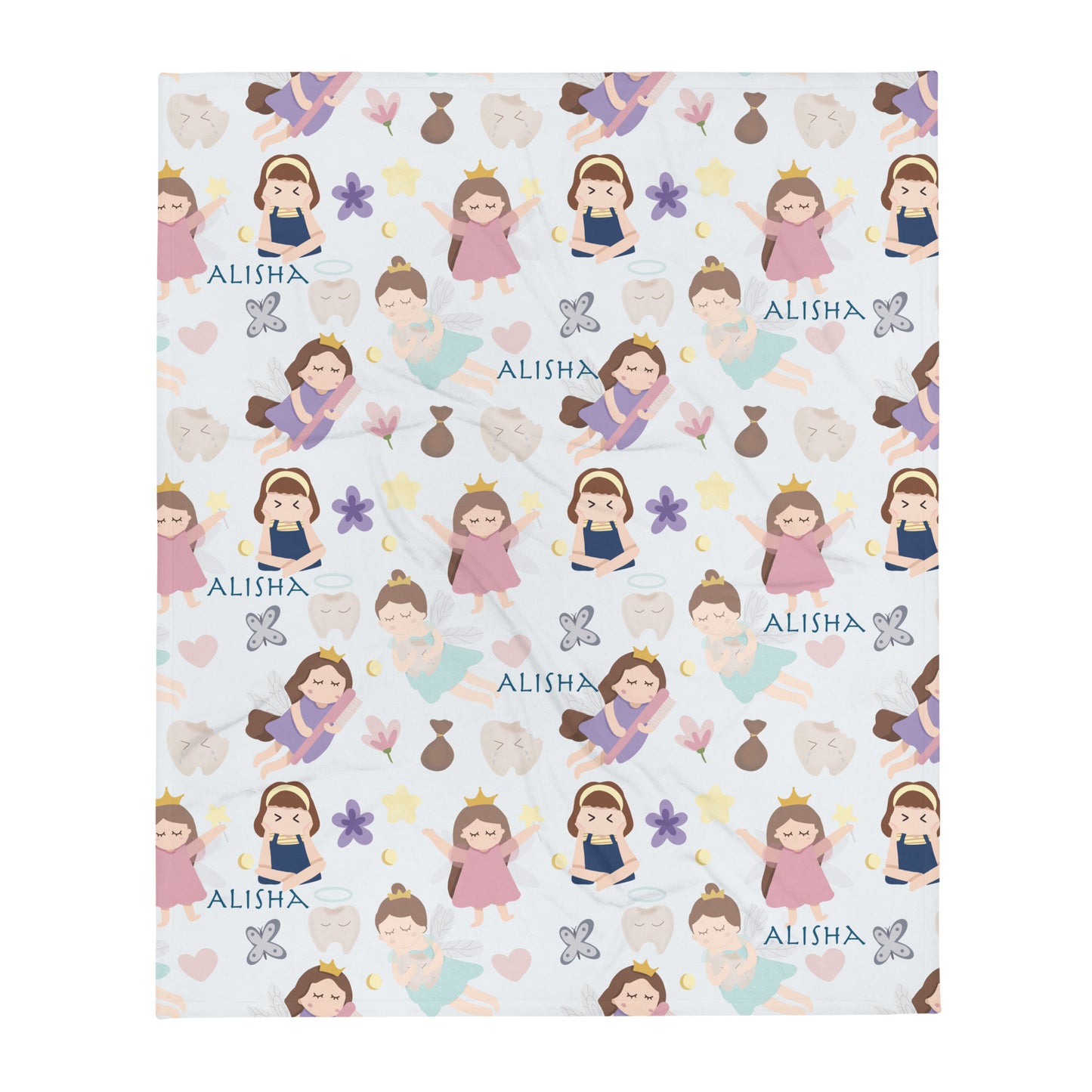 Kids Personalised Tooth Fairy Throw Blanket