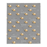 Kids Personalised Yellow Trucks Throw Blanket
