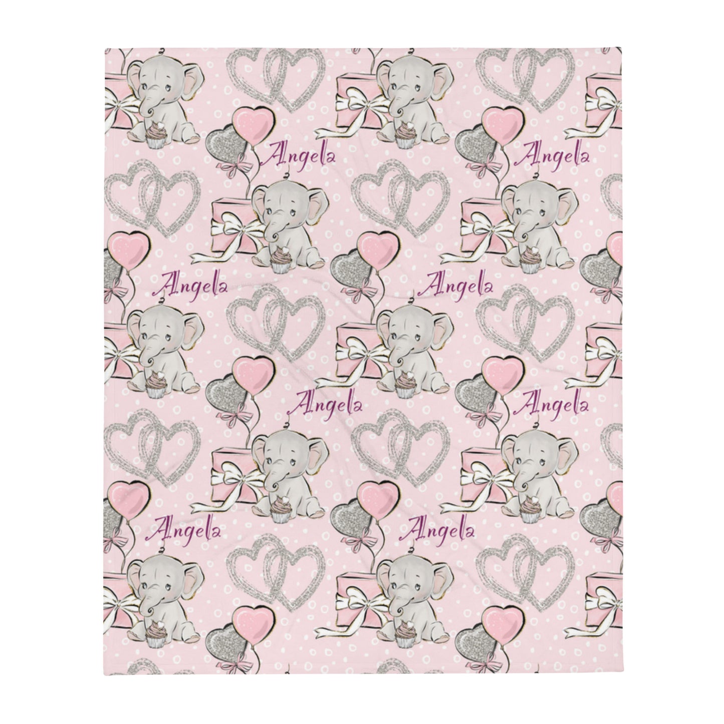 Kids Personalized Elephant Throw Blanket for kids