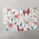 Llama personalised throw blanket