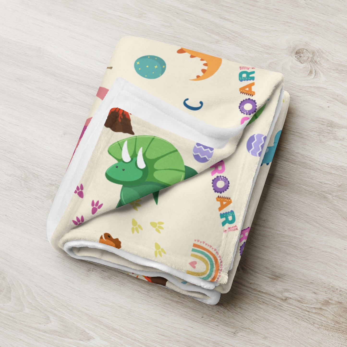 Kids Personalised Dinosaurs Throw Blanket