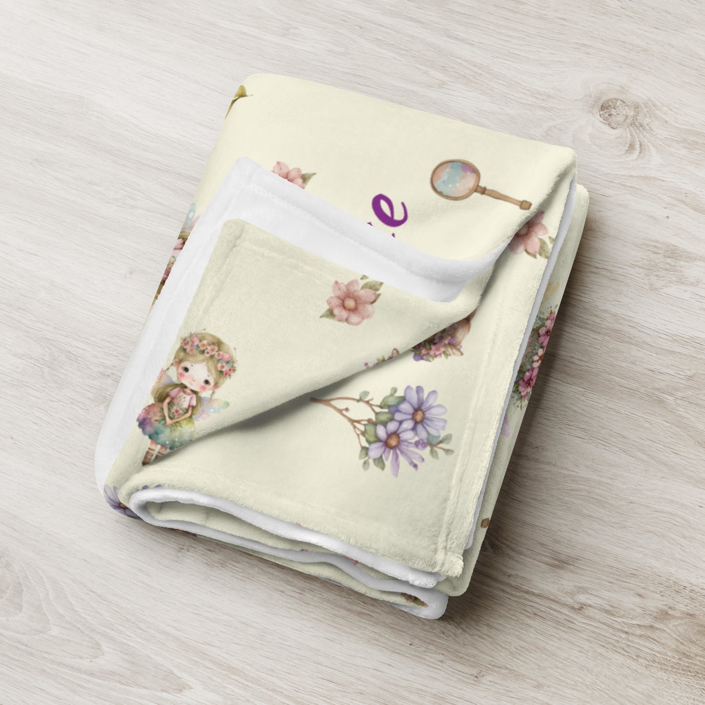 Kids personalised Fairy Throw Blanket