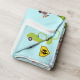 Kids Personalised Cars Throw Blanket