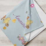 Kids Personalised Winnie the Pooh Bear Throw Blanket