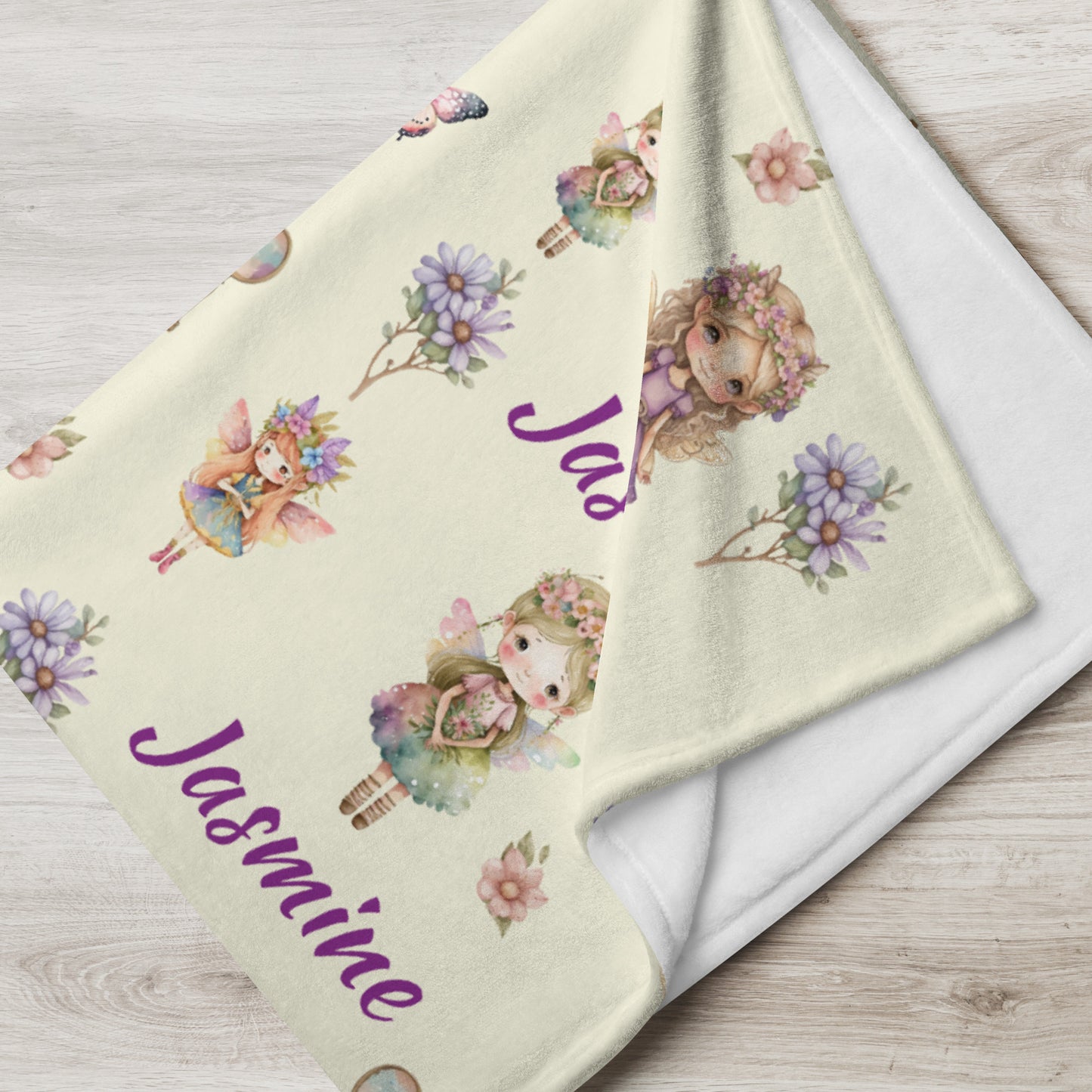 Kids personalised Fairy Throw Blanket