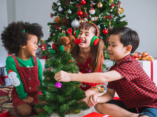 Kids enjoying Christmas activities