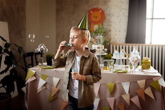 boy celebrating his winter birthday