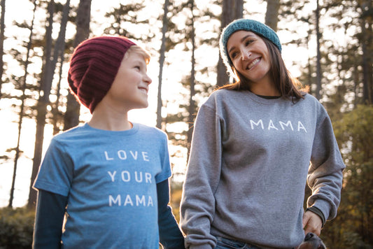mum and son with matching shirts for Mother's day