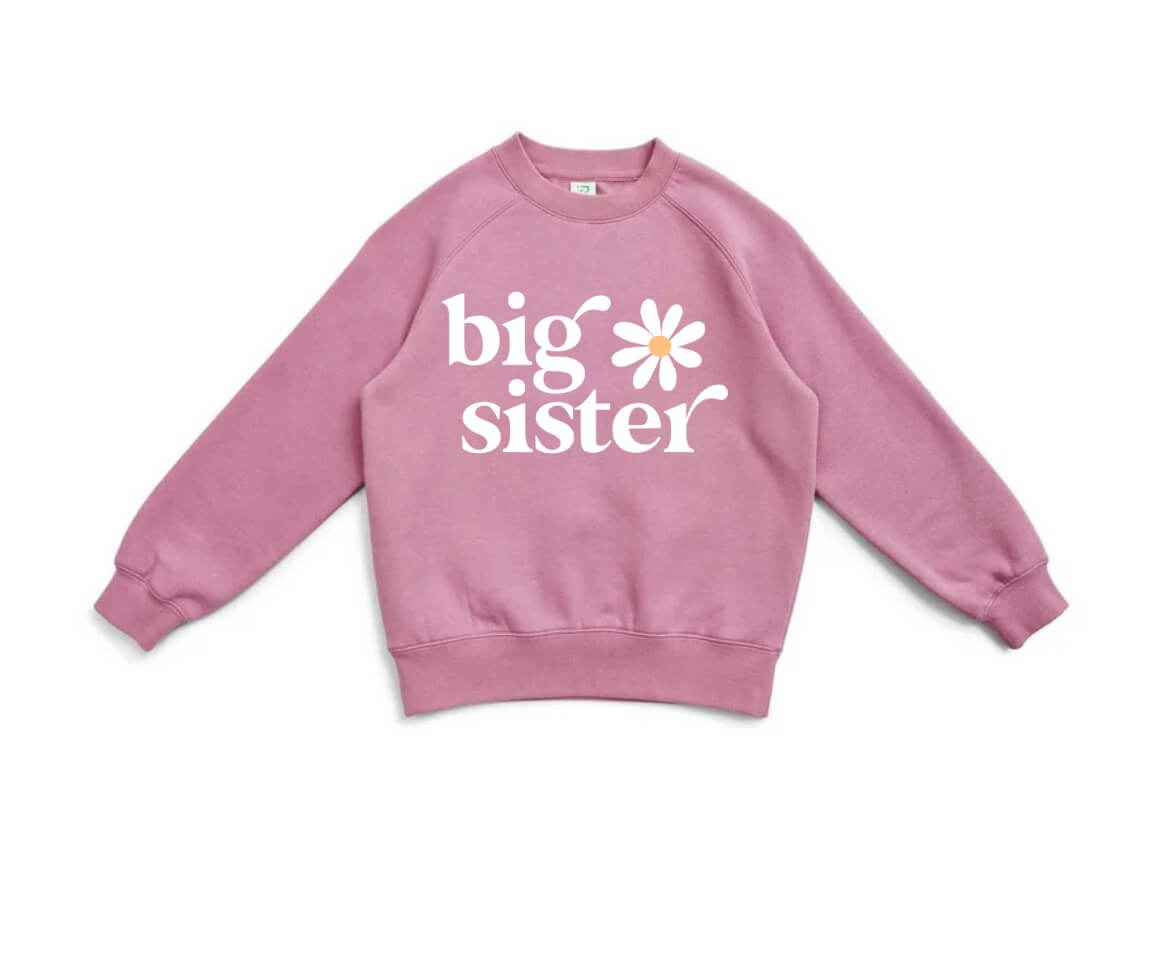 Big Sister daisy flower Jumper in pink