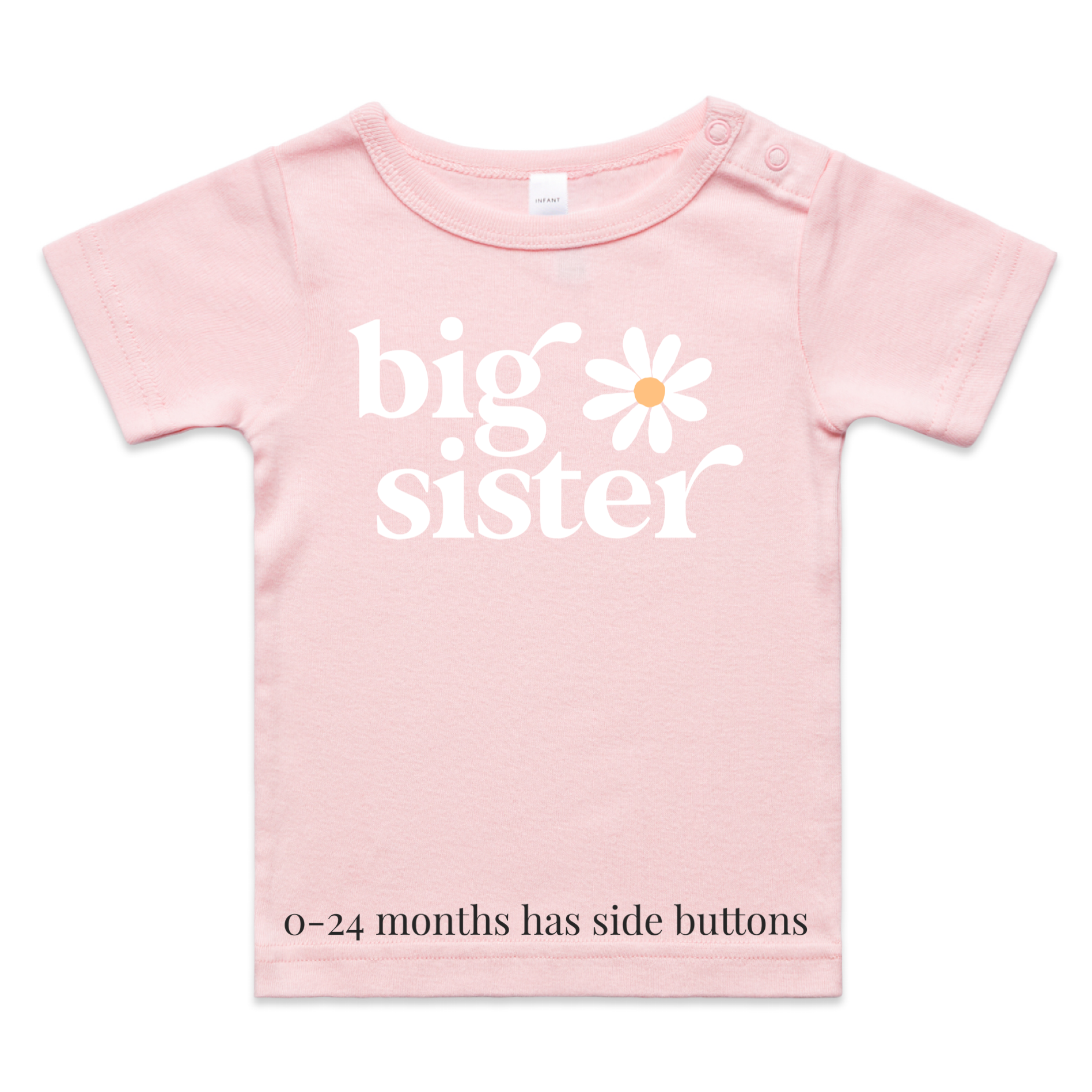 Big Sister White Daisy T shirt Pixie and Elf