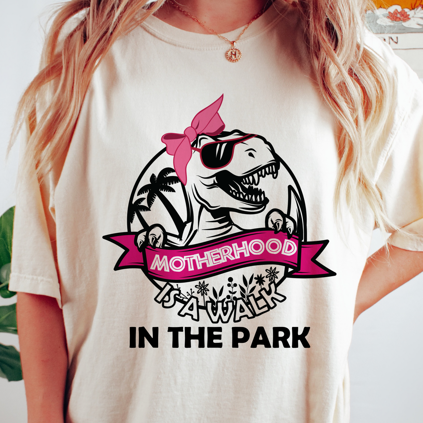 Motherhood is a walk in the park t shirt in Comfort Colors