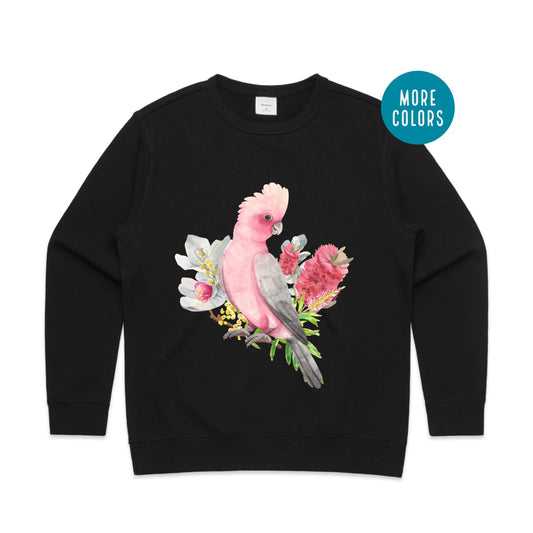 Australian Galah Bird in Black Jumper