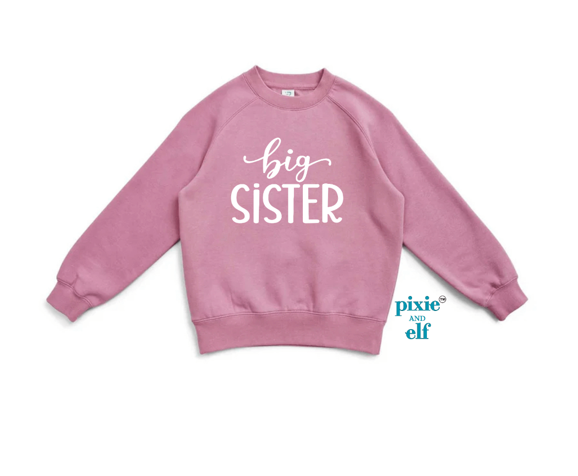 Big sister in pink jumper