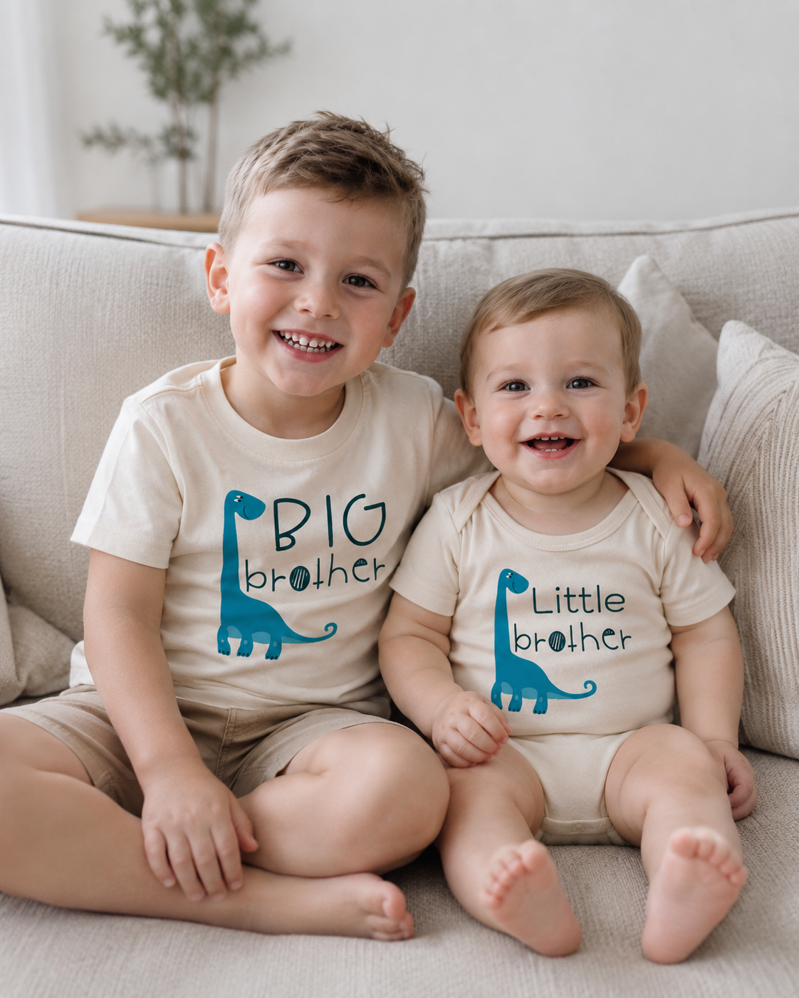 Big Brother & Little Brother Dinosaur Matching shirts