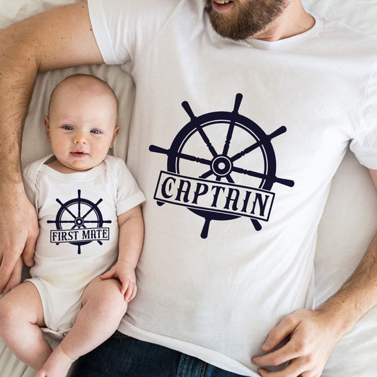 Dad Captain and First Mate t shirts