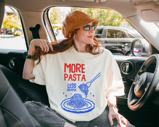 More Pasta less Drama T shirt for Women in Comfort Colors