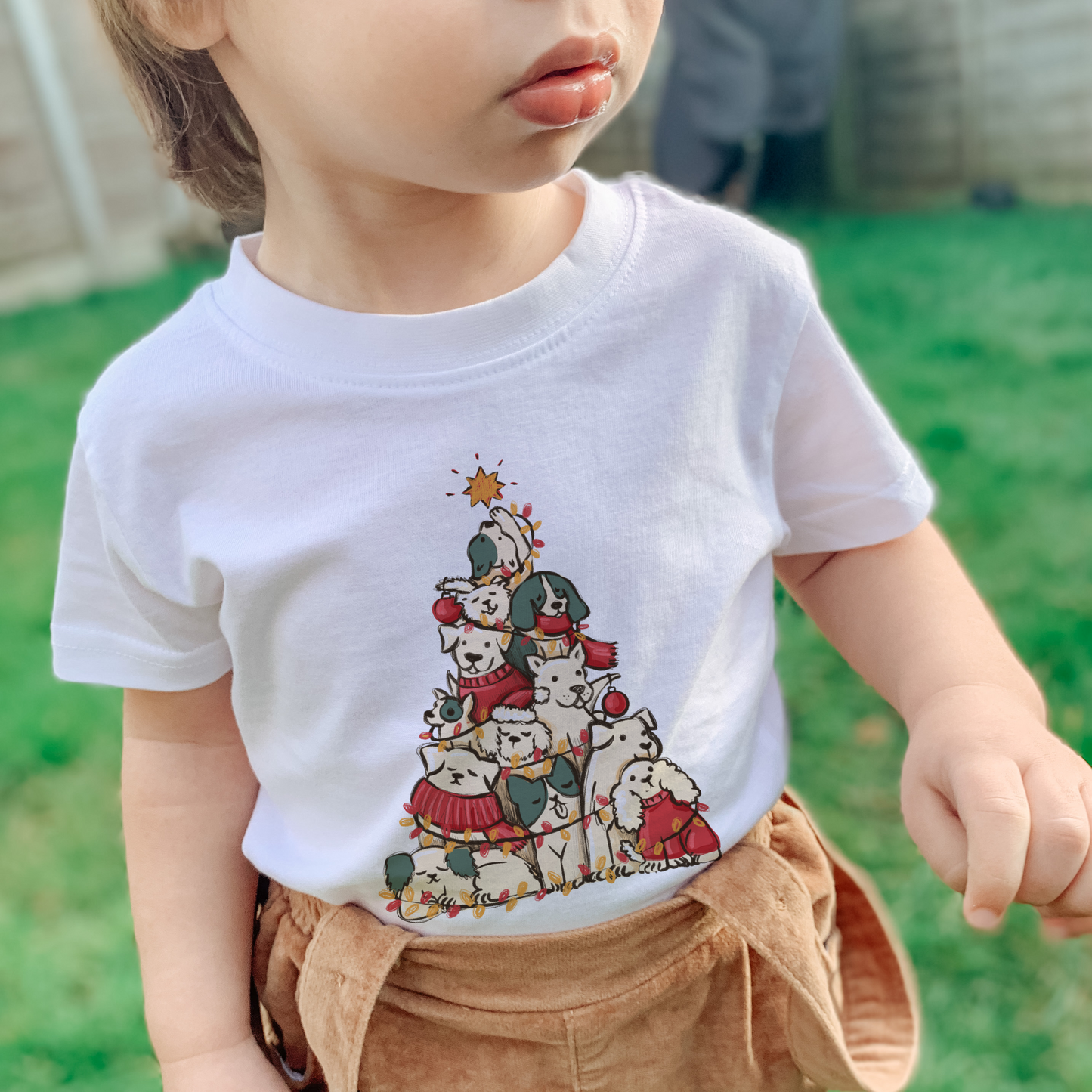 Dogs Christmas Tree T shirt for Kids