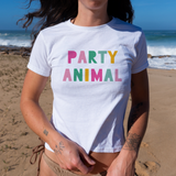 white t-shirt with print Party Animal