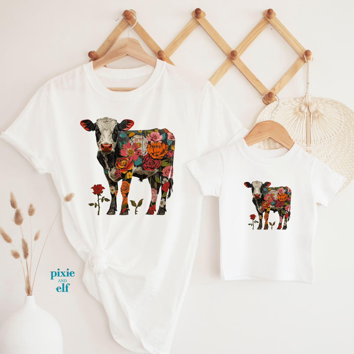 Mama Cow and Mini Cow matching t shirts