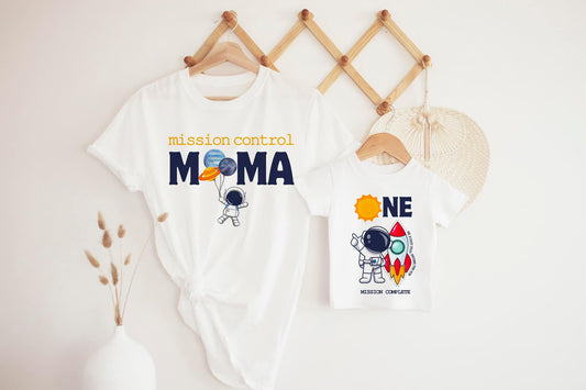Outer space Astronaut First Birthday shirt