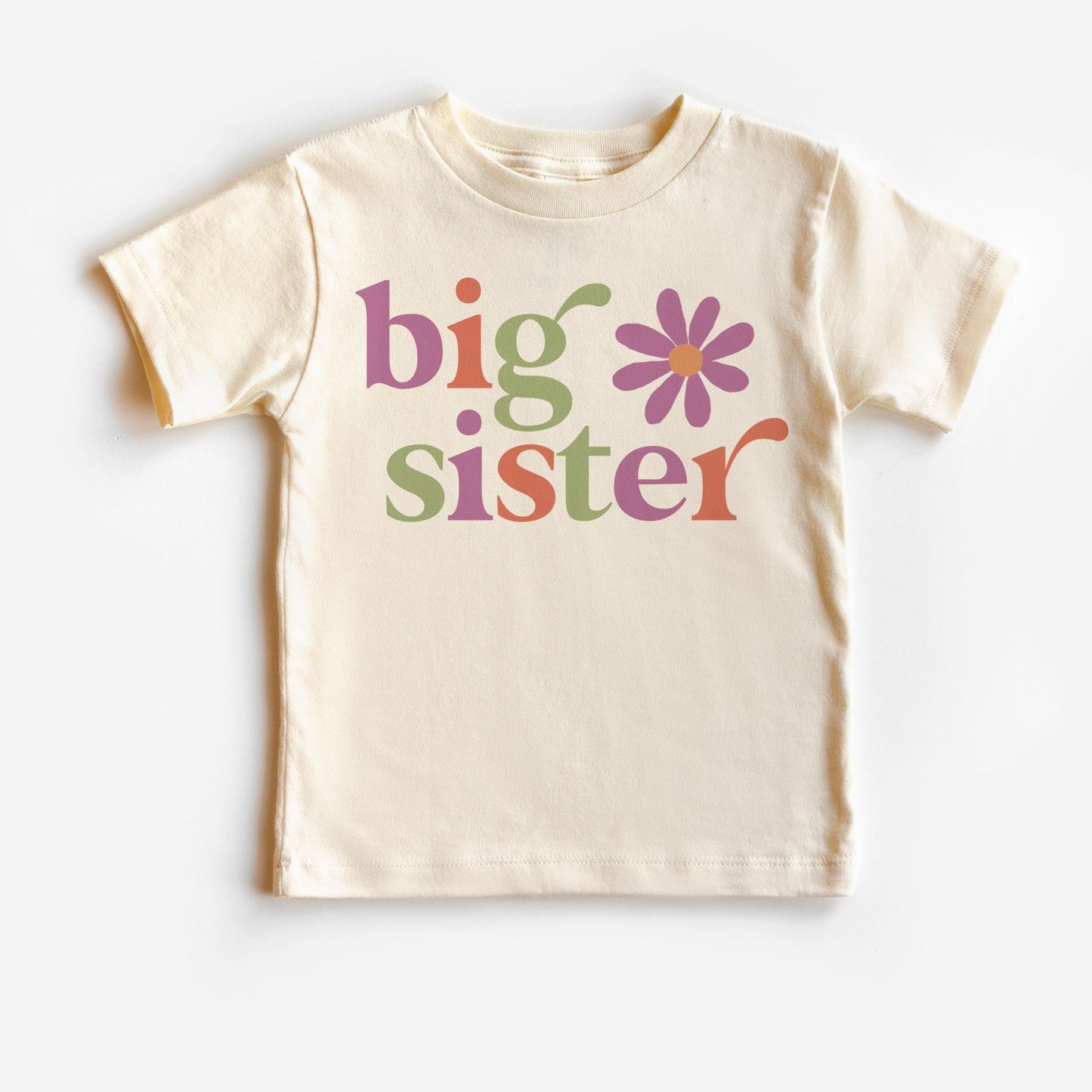 Flower Accented  Big Sister T-Shirt