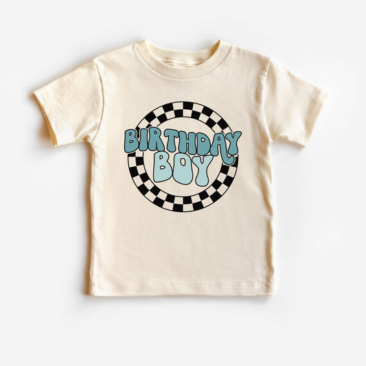 Round Chekered Birthday Boy T-shirt