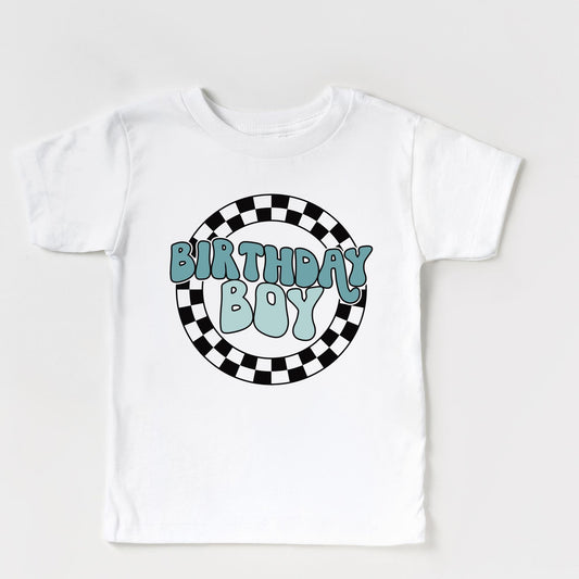Round Chekered Birthday Boy T-shirt