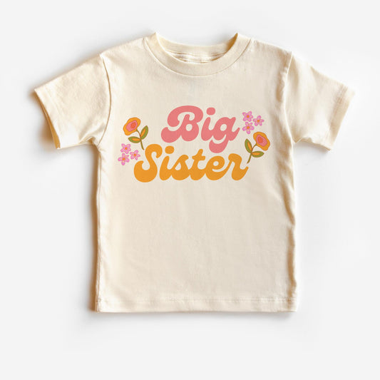 Big Sister T-shirt retro flowers