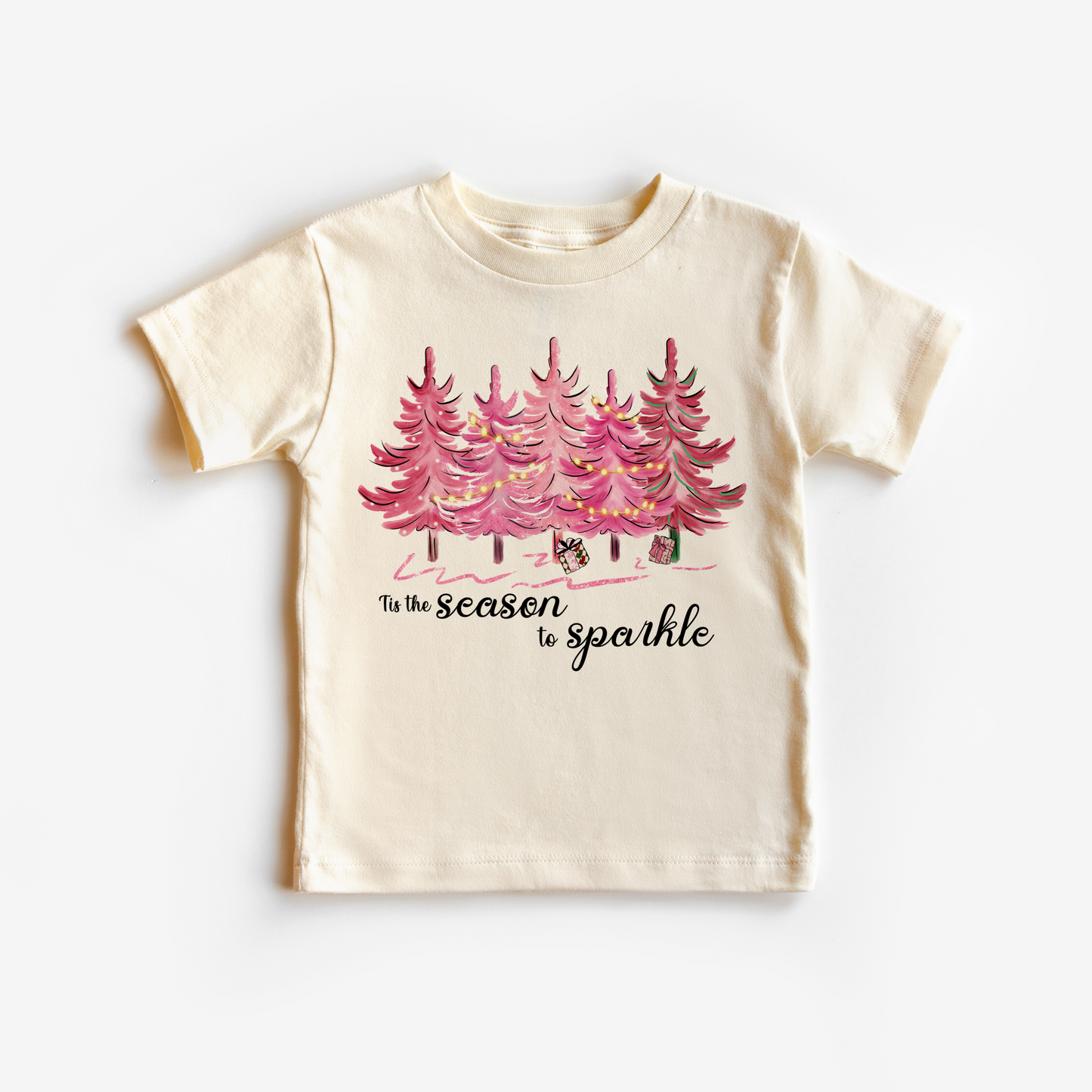 Pink Christmas Trees T shirt for kids
