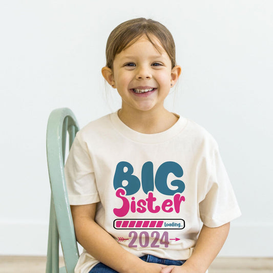 White T-shirt with Big Sister print