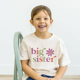 Flower Accented  Big Sister T-Shirt