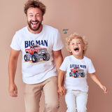 Big Man and little man matching trucks shirt for dad and son