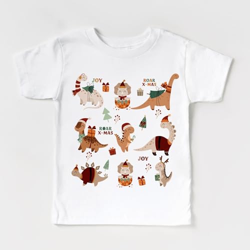 Kids Dinosaur Christmas T Shirt
