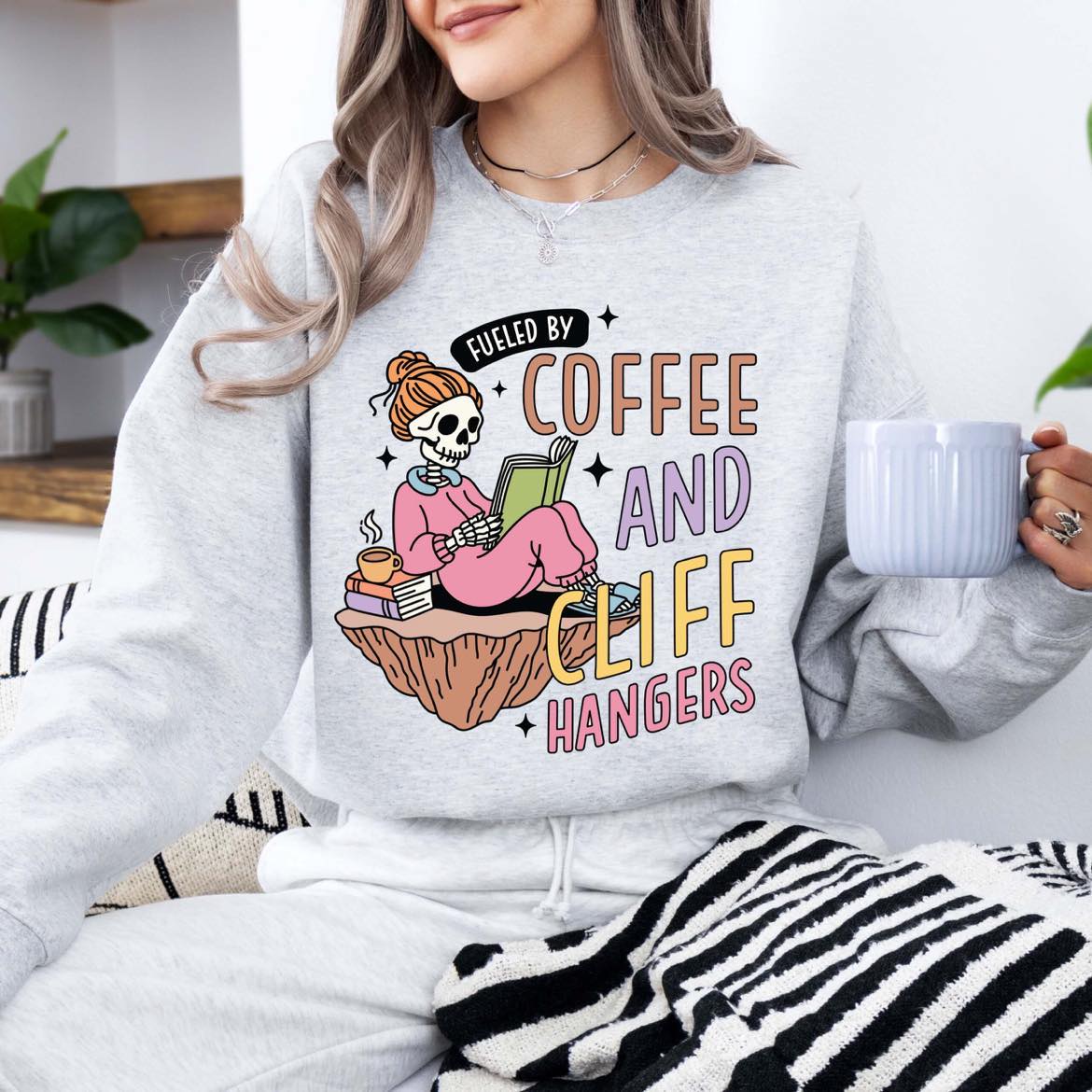 Fueled by Coffee and Cliffhangers Cozy Jumper