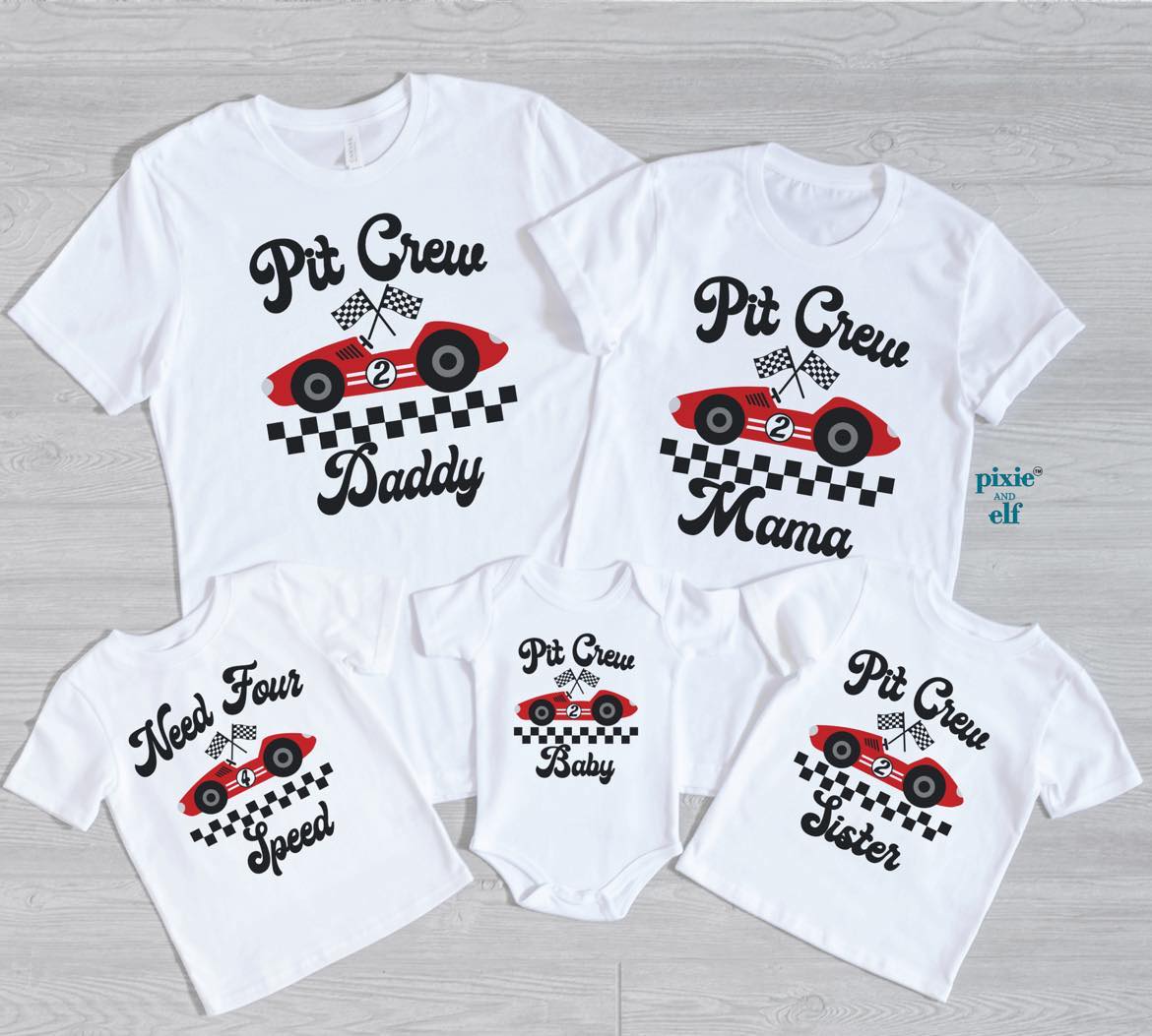 Family Pit Crew Themed T-Shirts