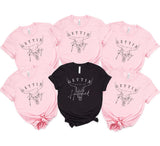 Gettin’ Hitched & Gettin’ Rowdy Bachelorette T-Shirts Set