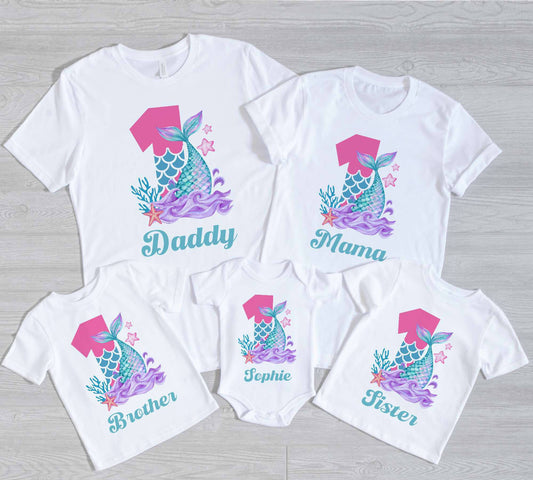 Personalized Mermaid Birthday Shirts