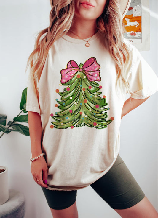 Coquette Christmas Tree Shirt in Comfort Colors
