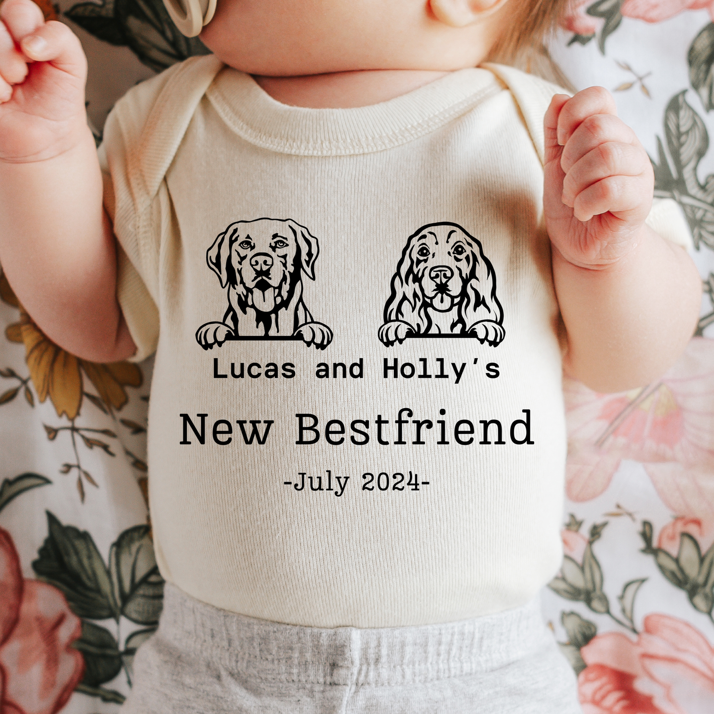 Dogs New Bestfriend Baby Onepiece for Pregnancy Announcement