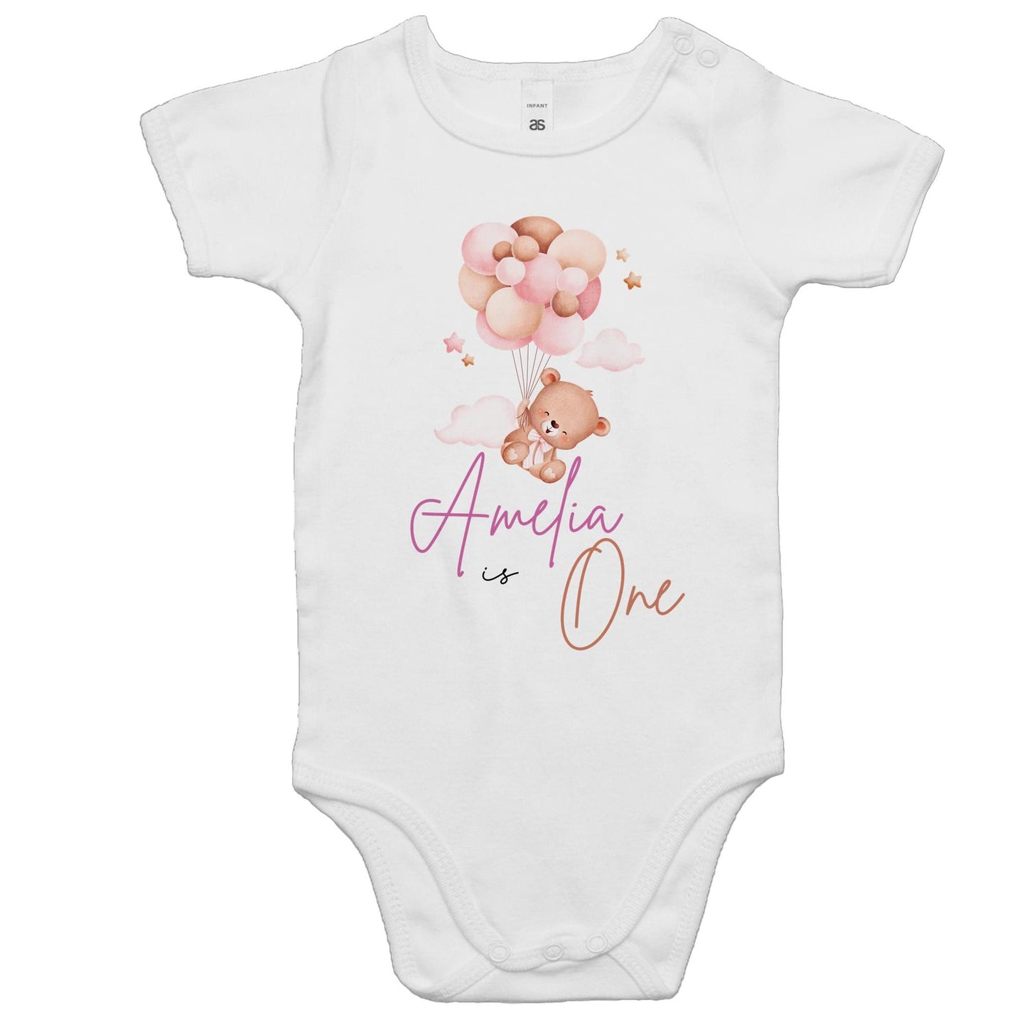First Birthday Bear With Balloons Onesie