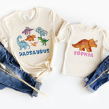 Personalised Dadsaurus Shirt with Kids Name