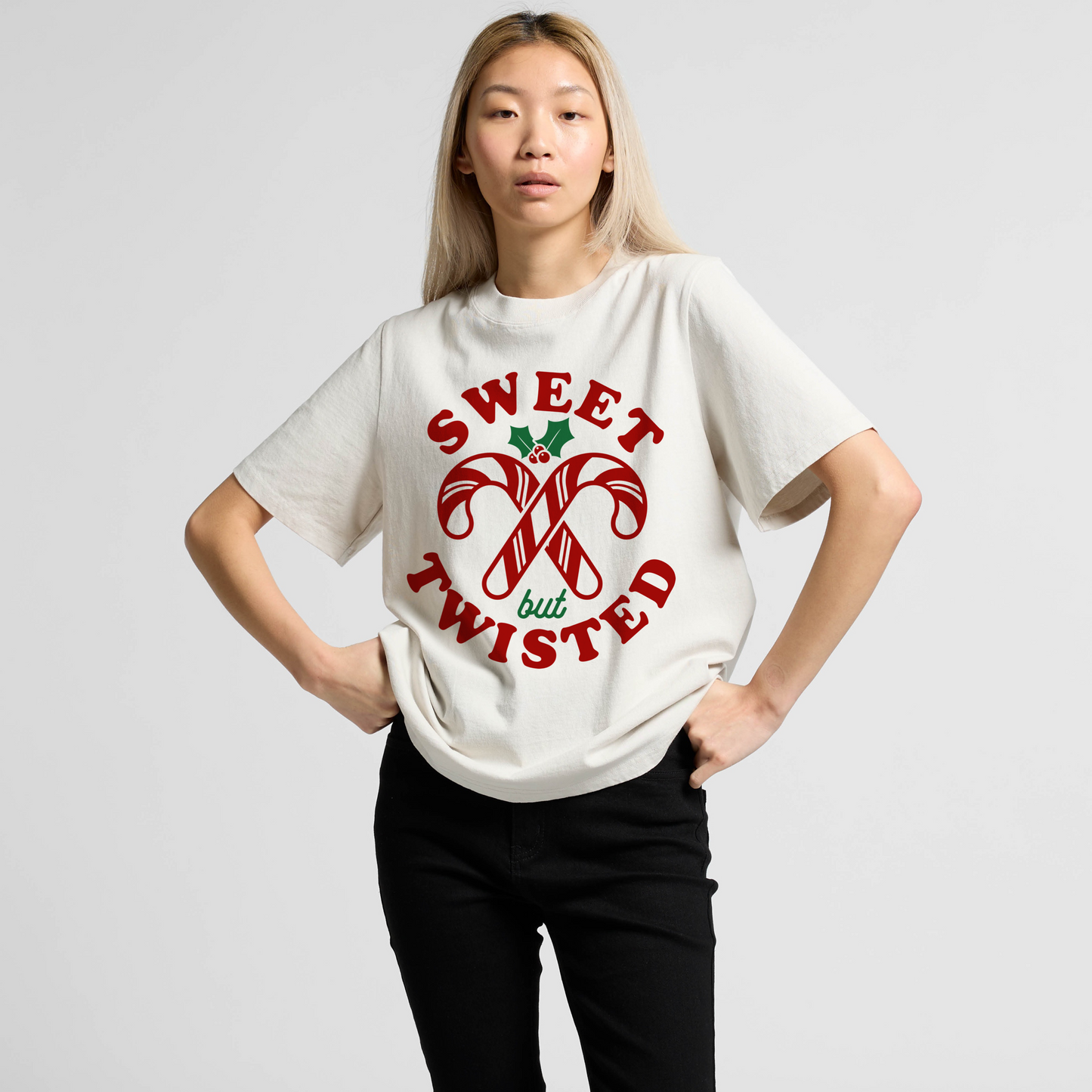 Sweet but Twisted Christmas T shirts in AS COLOURS