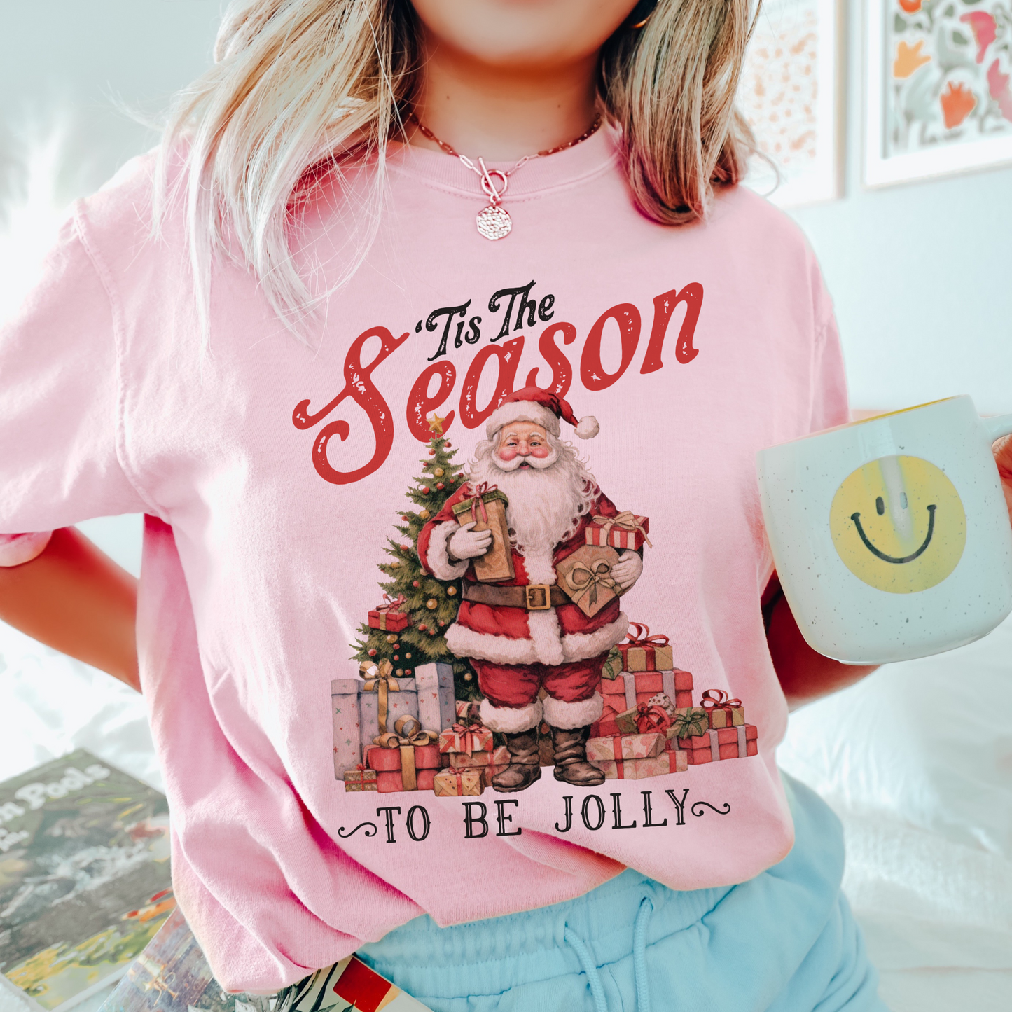 ‘Tis the Season to be Jolly Vintage Santa Christmas t shirt