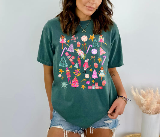 Nutcracker Christmas in Comfort Colors Green Spruce