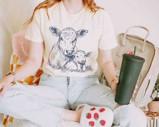 Cows Silhouette T shirt in Comfort Colors