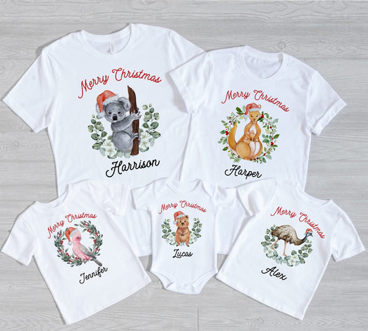 Australian Family Christmas T shirts