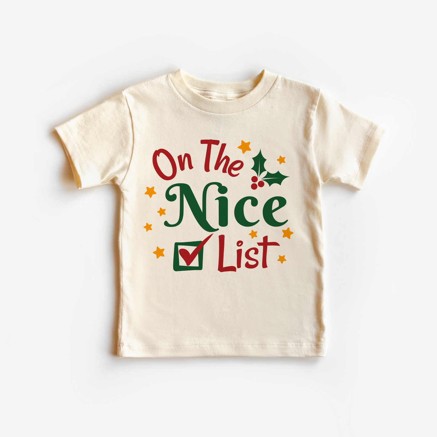 On the Nice List kids Christmas t shirts